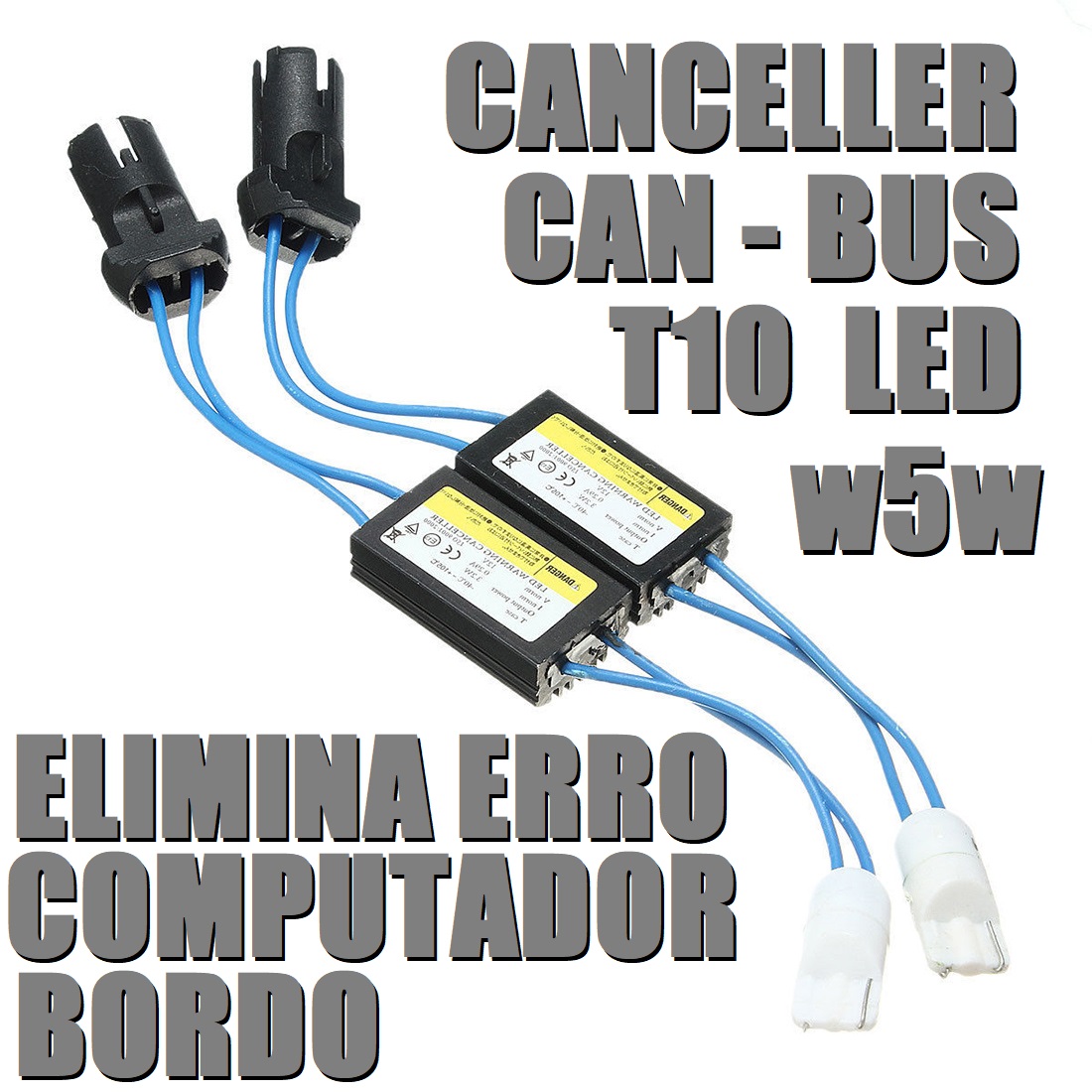 Resistor Soquete T10 pingo Canceller Canbus Canbus Sem erro computador
